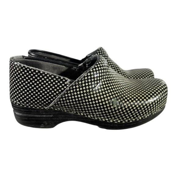Dansko Shoes - Dansko Professional Clogs Patent Leather Black White Checkered Women’s US 8